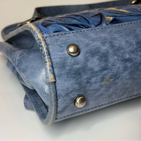 Patricia Nash 10th Anniversary Edition Blue Leather Handbag - Picture 6 of 7